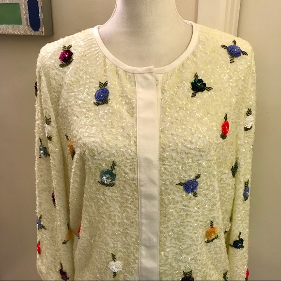 ✨NWT Elevenses for Anthropologie Sequin Cardigan - Picture 2 of 6